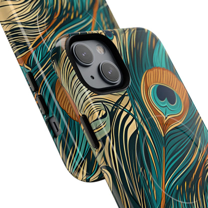 Peacock Feather Whirl iPhone 14 - Tough+