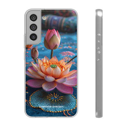 Vibrant Lotus Embroidery - Flexi Samsung S22 Phone Case