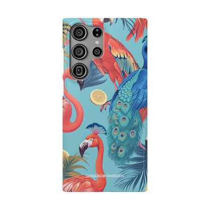 Tropical Flamingo Bliss - Slim Samsung S23 Phone Case