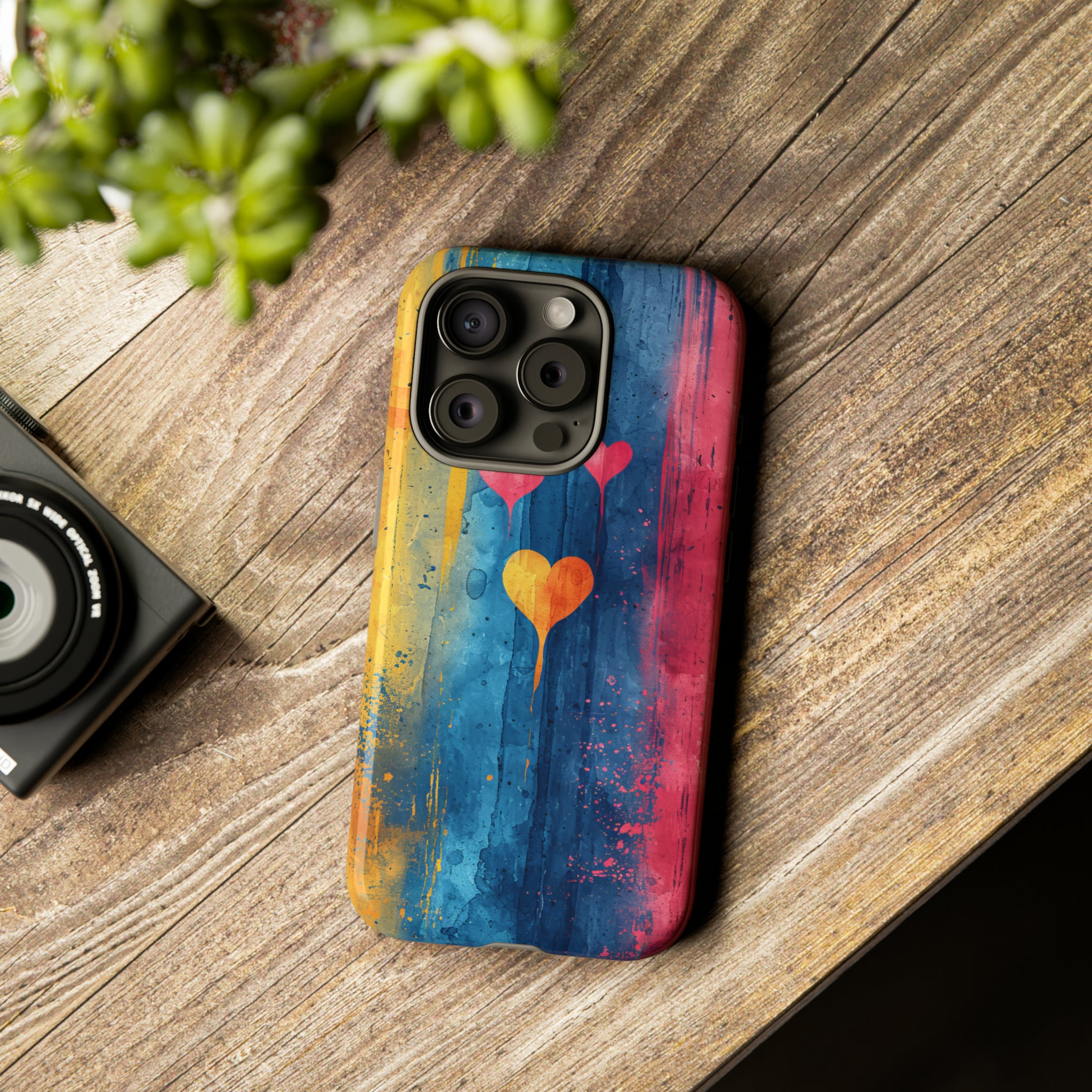 Watercolor Stripe Bliss - Protective Phone Case