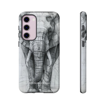 Elephant Line Geometry Samsung S23 - Tough Phone Case