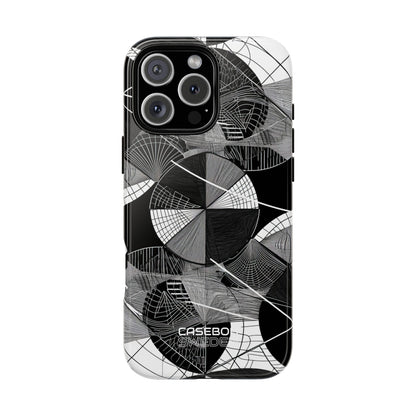 Labirinto a Cerchio Monocromatico iPhone 16 - Tough