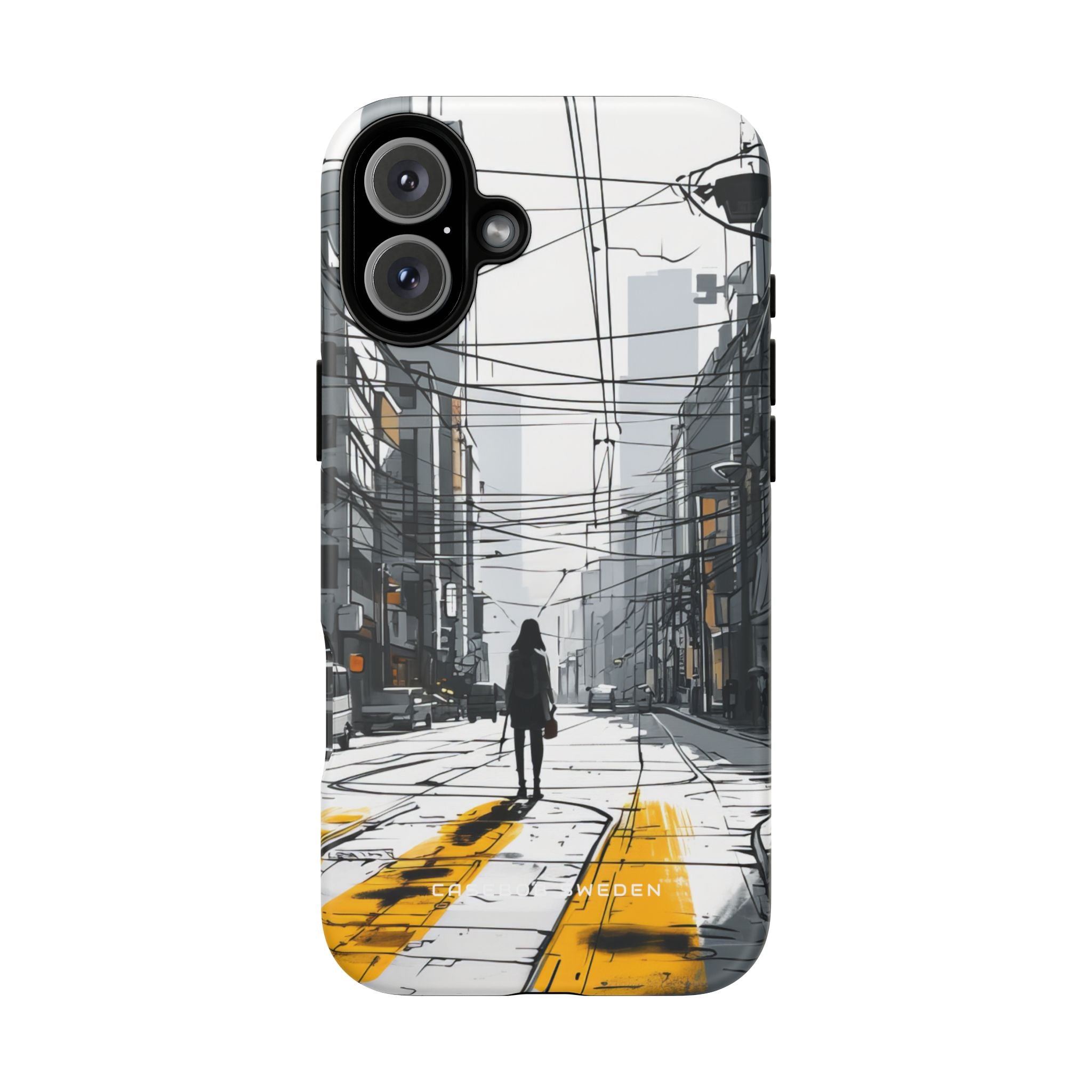 Urban Noir Streetscape iPhone 16 - Tough Phone Case