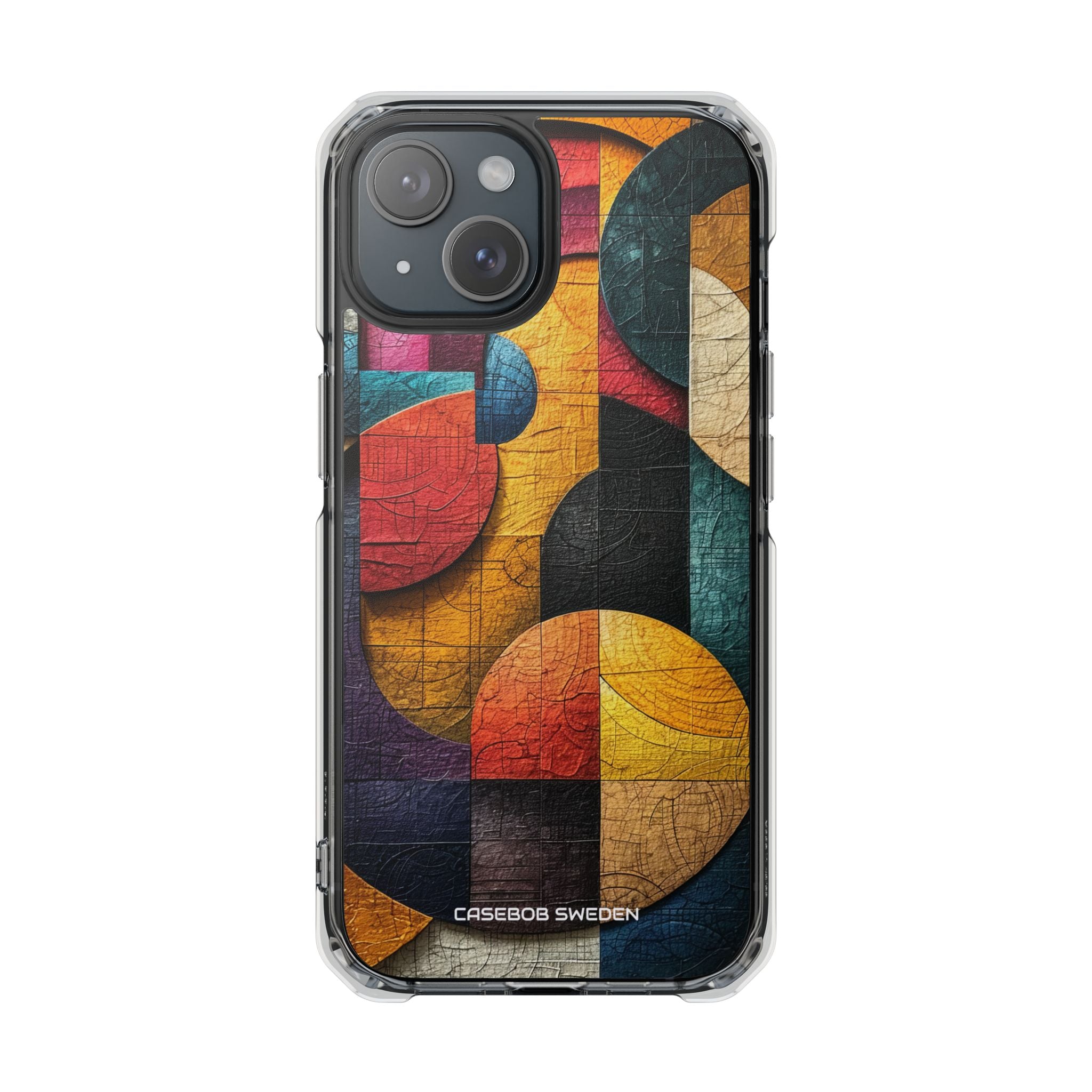 Vibrant Geometric Art - Clear Impact iPhone 15 Phone Case