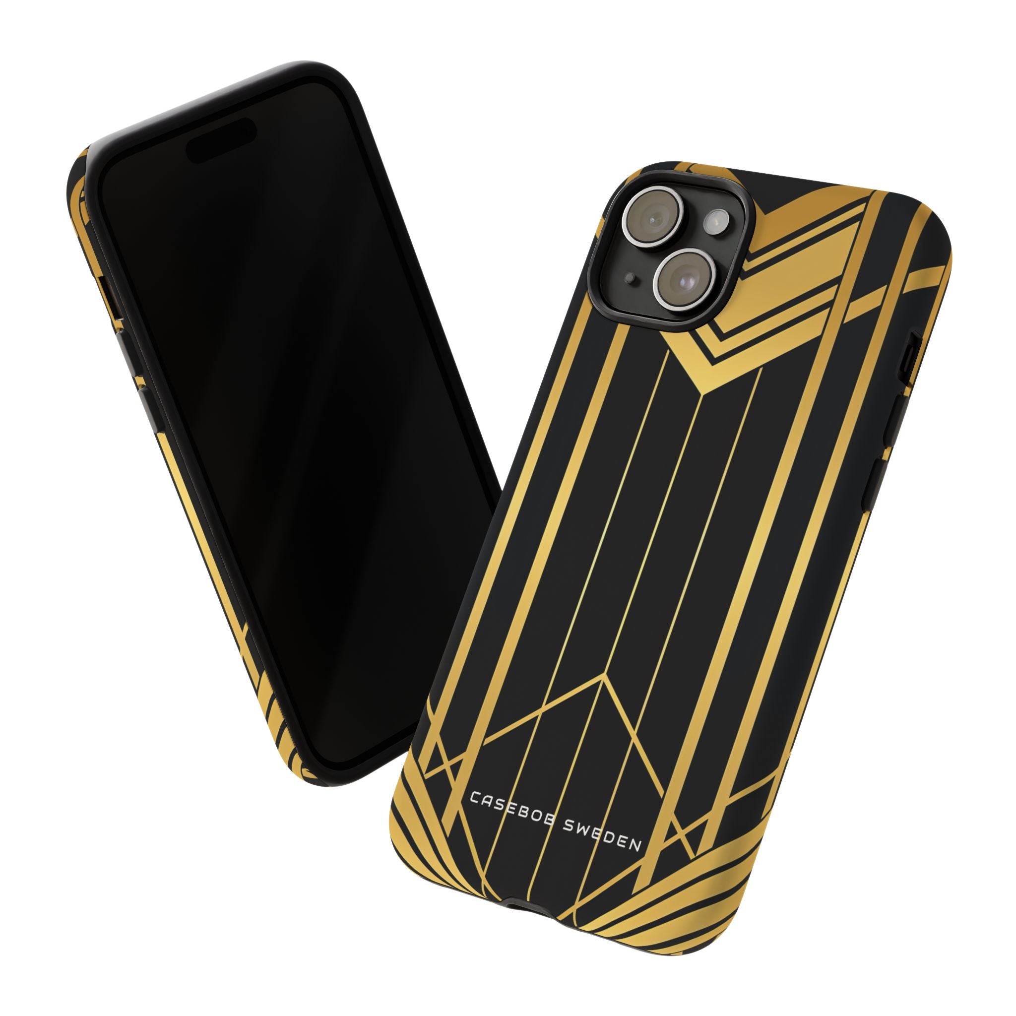 "Golden Art Deco Symmetry in Geometric Elegance" iPhone 15 - Tough Phone Case