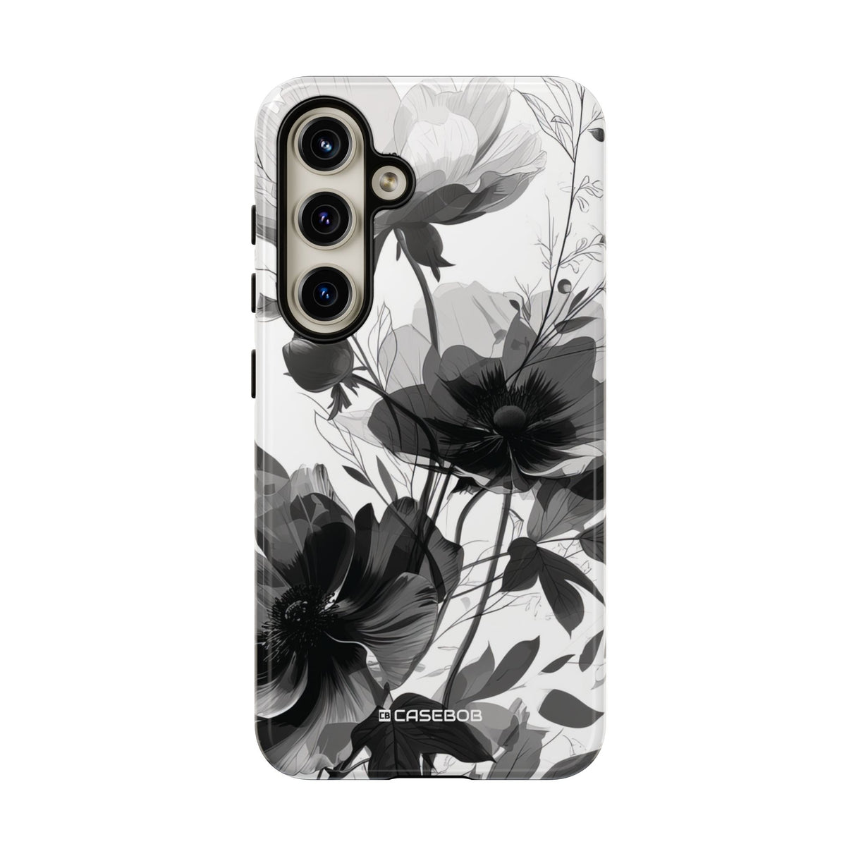 Elegant Monochrome Botanical Elegance - For Samsung S24