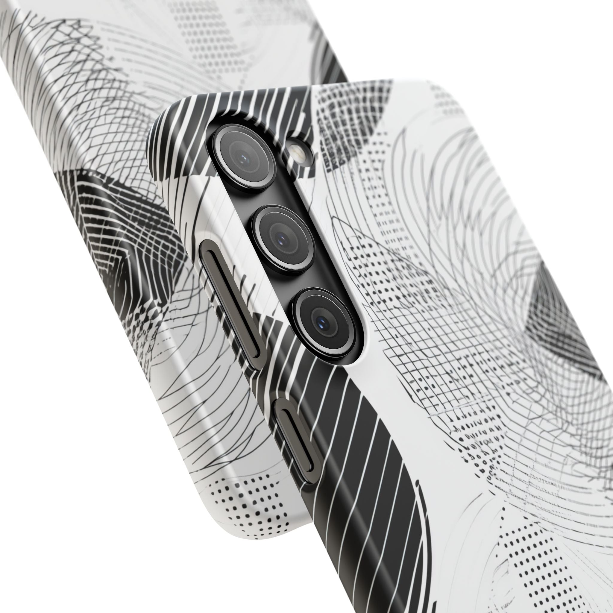 Geometric Monochrome Flow Samsung S23 - Slim Phone Case