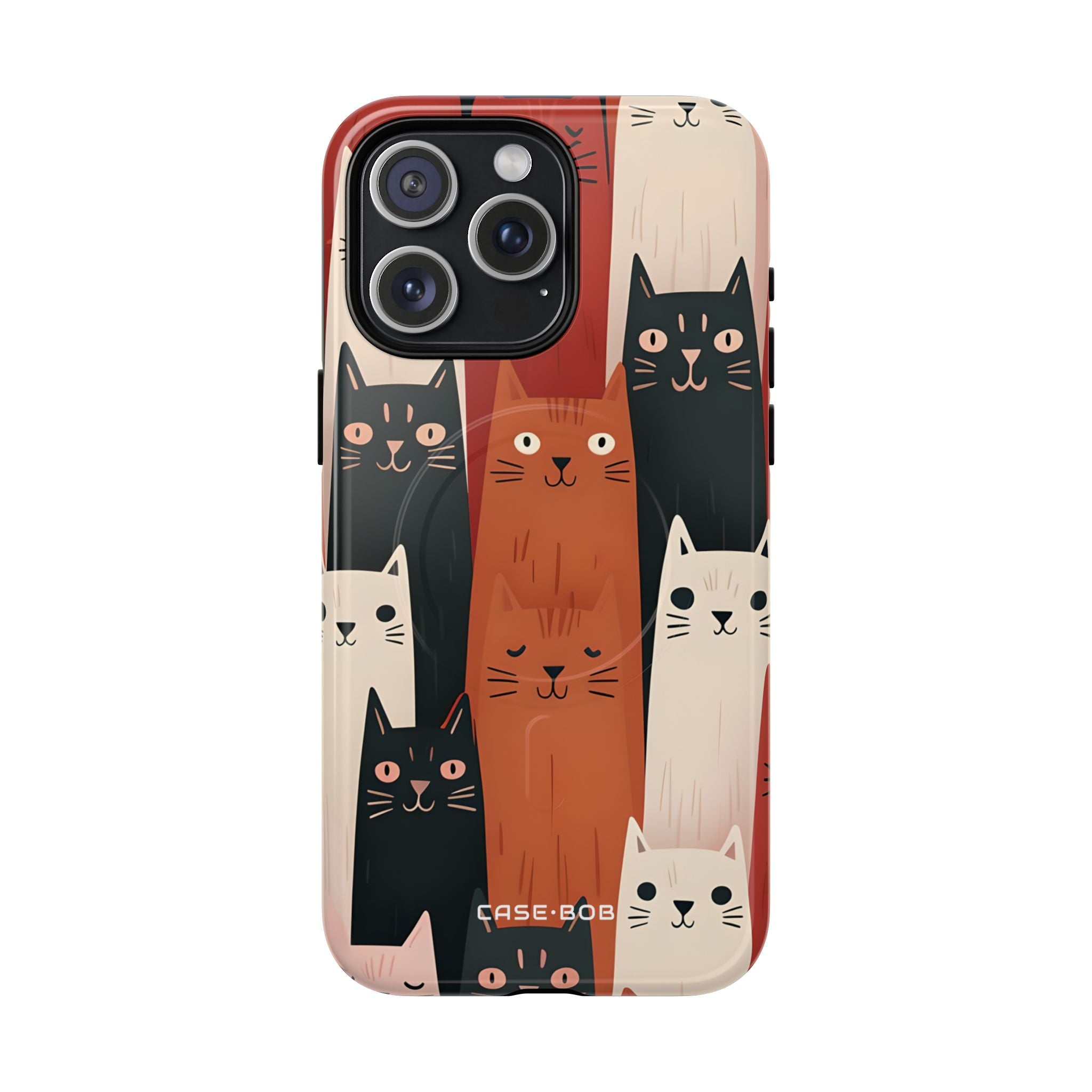 Elongated Cats Black iPhone 15 Pro Max Case - Tough+