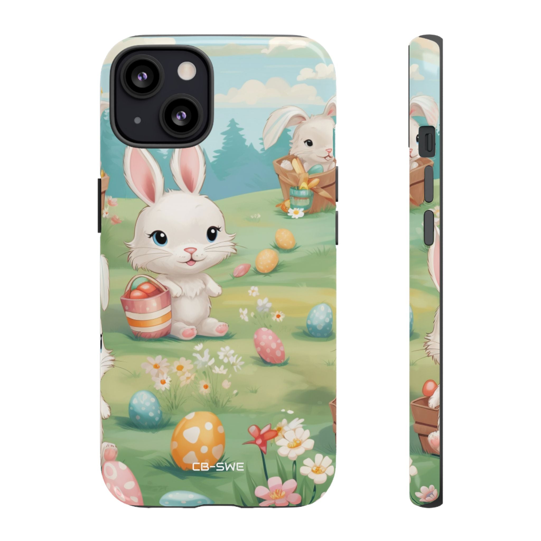 Bunnies Hunt Eggs - iPhone Case