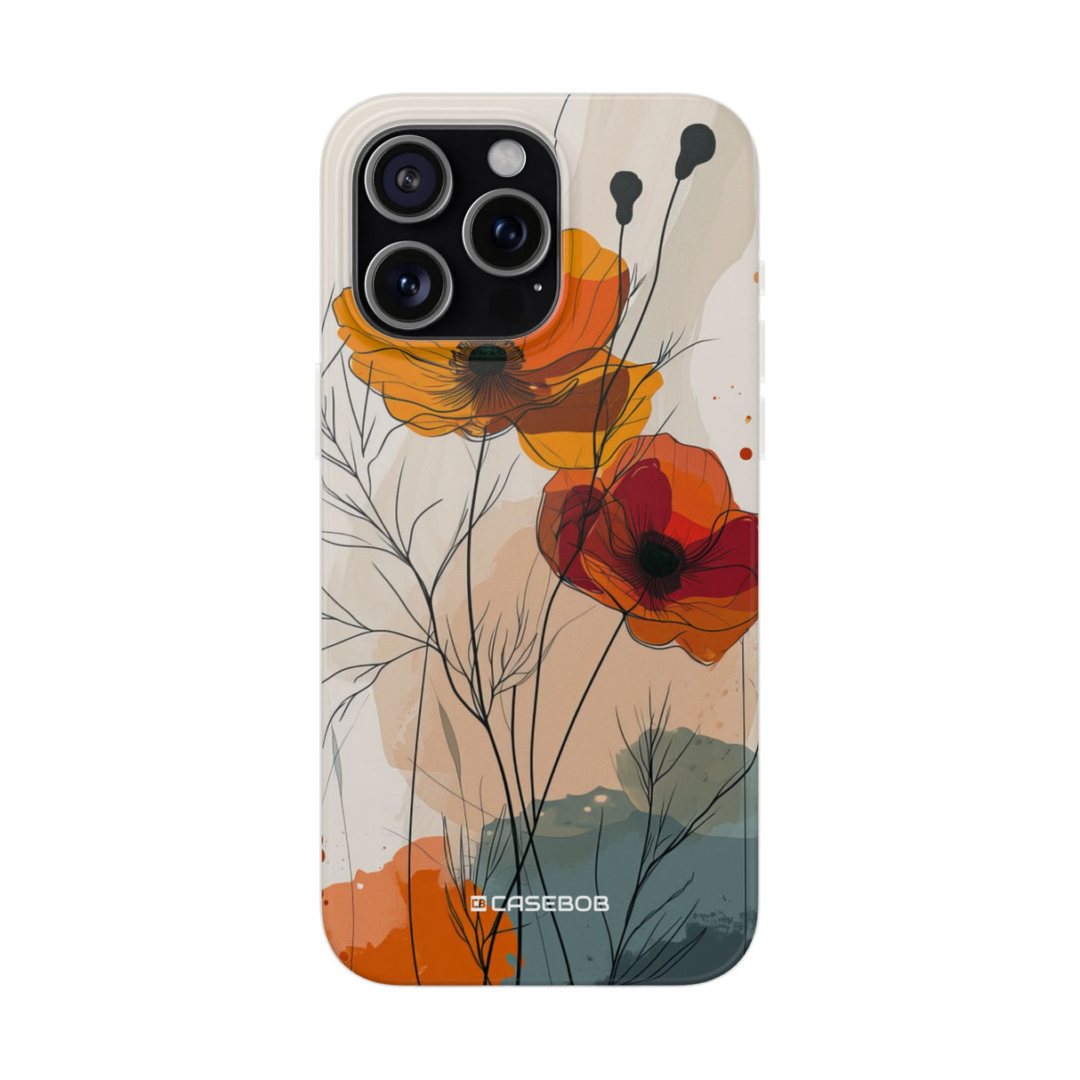 Fiery Floral Abstraction | Flexible Phone Case for iPhone