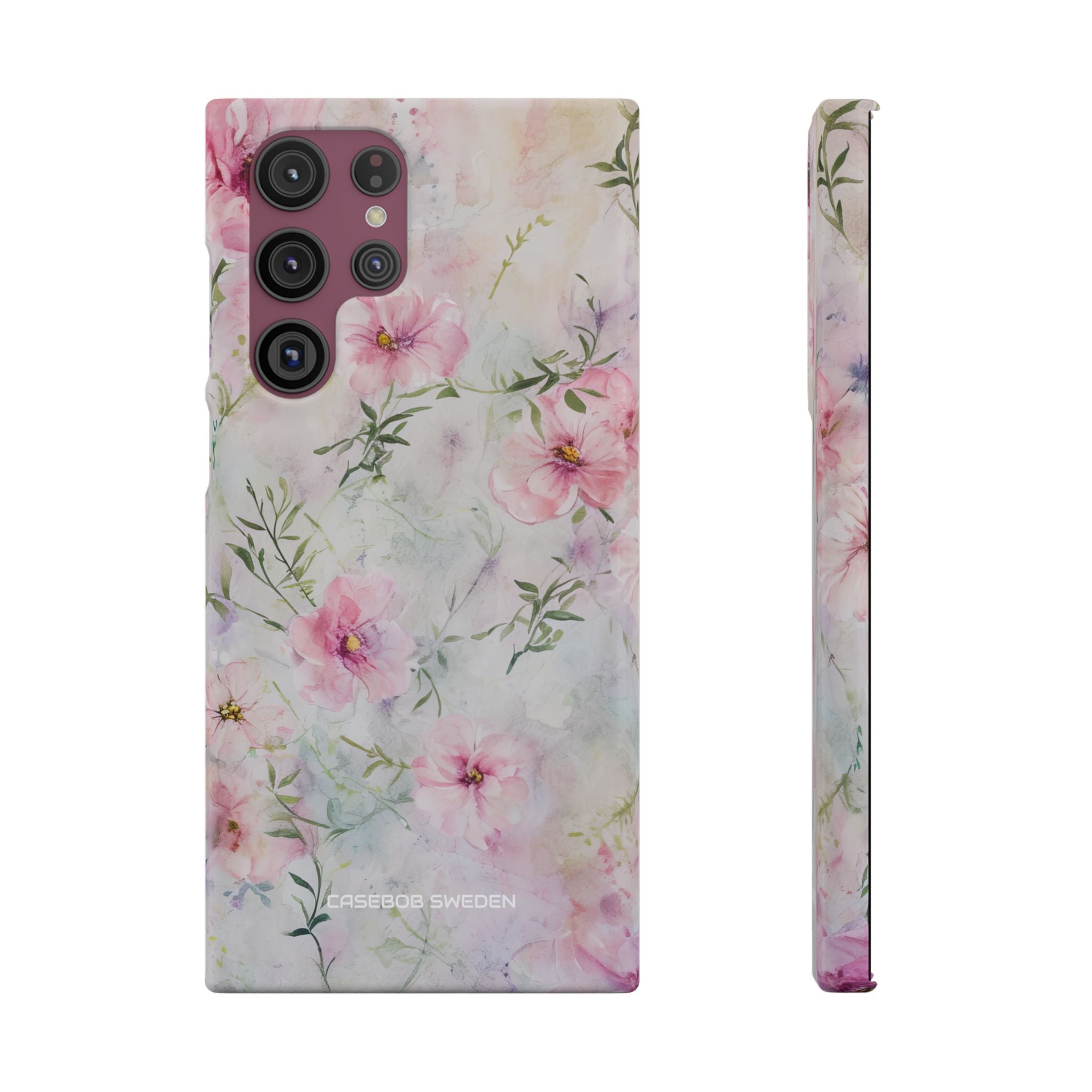 Pink Floral Watercolor Decor - Slim Samsung S22 Phone Case