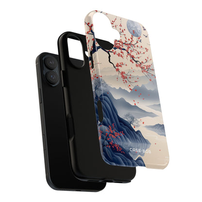 Crimson Blossom Moon iPhone 16 Plus Case - Tough