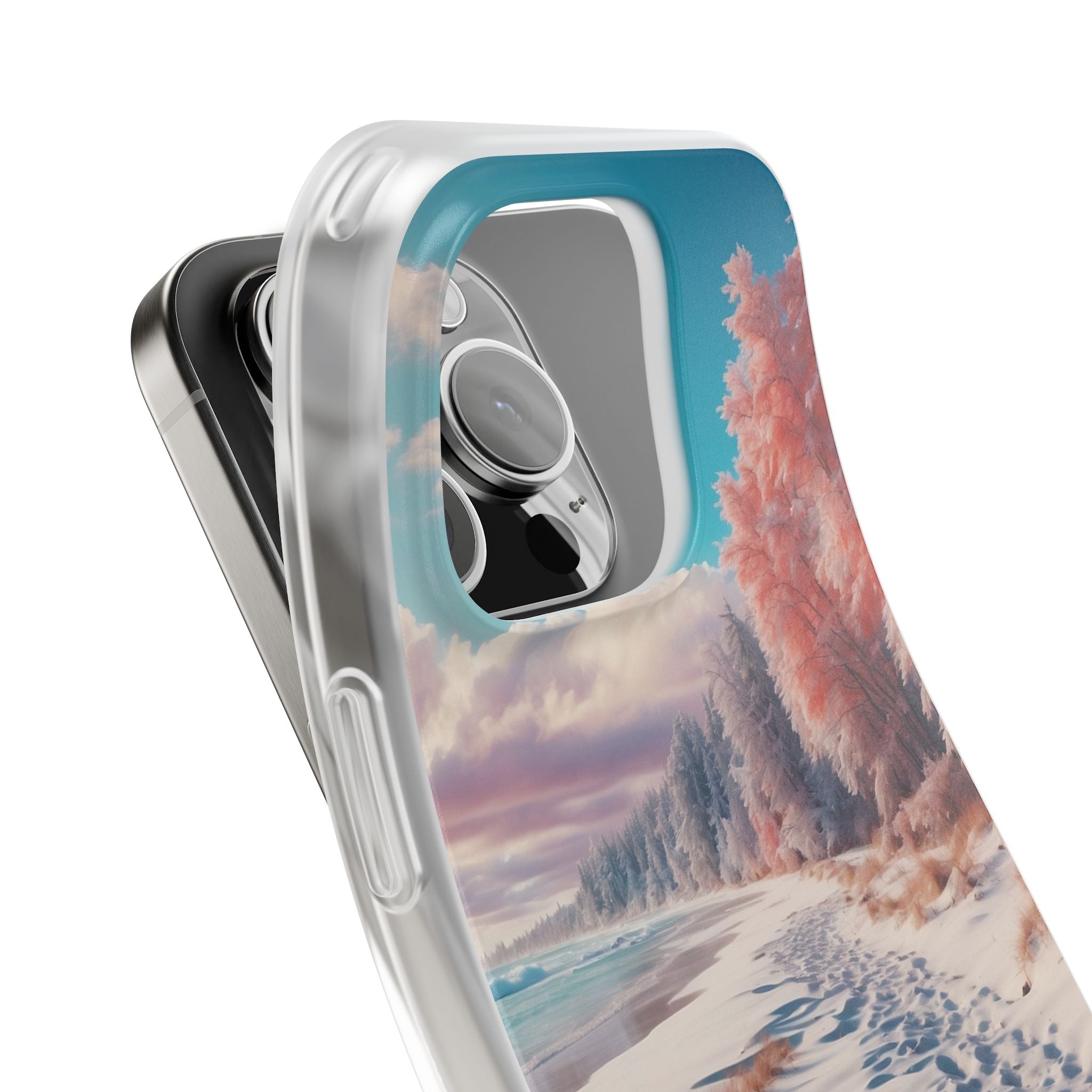 Snowy Footprints iPhone 16 Pro Case - Soft