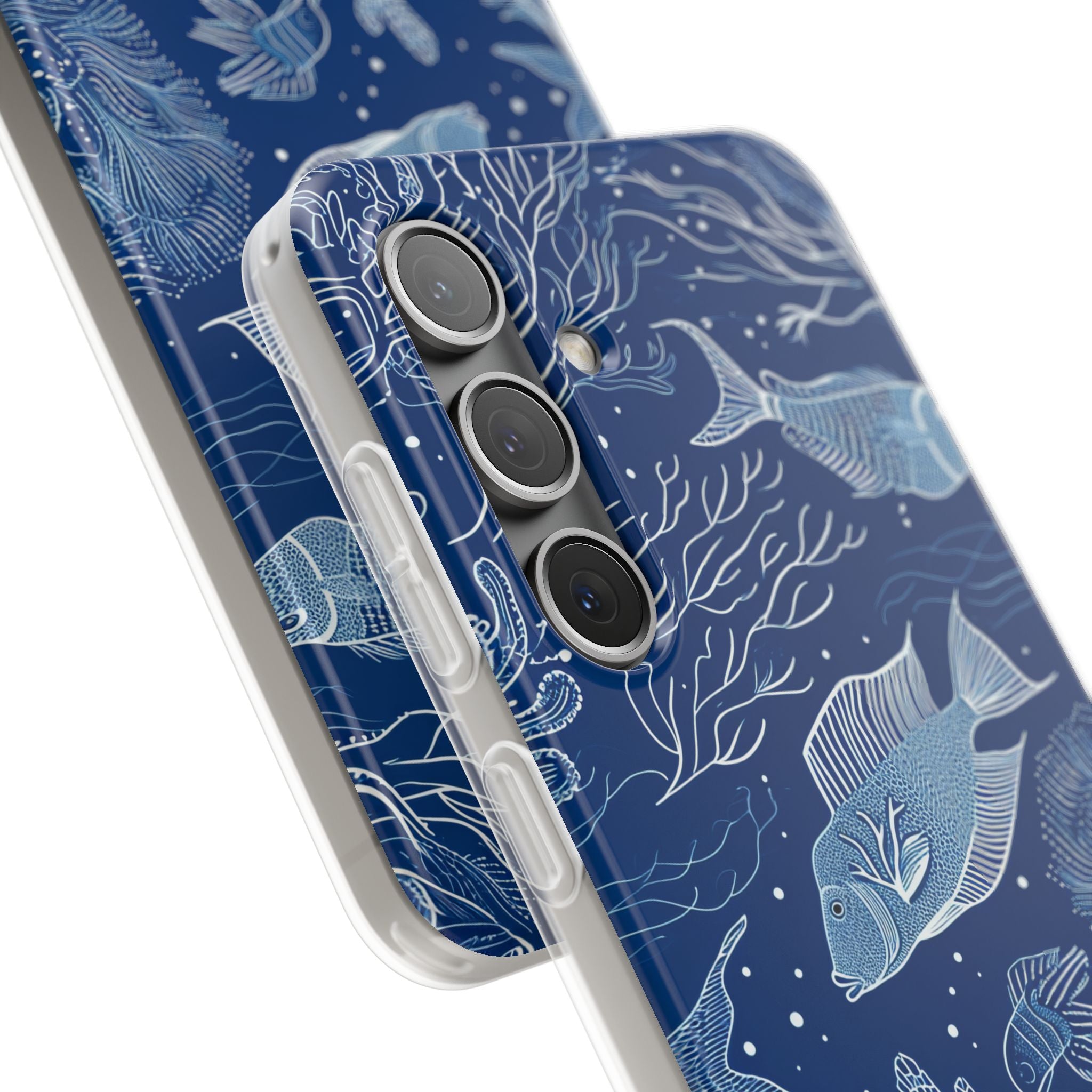 Navy Scale Reef Samsung S24 Case - Soft