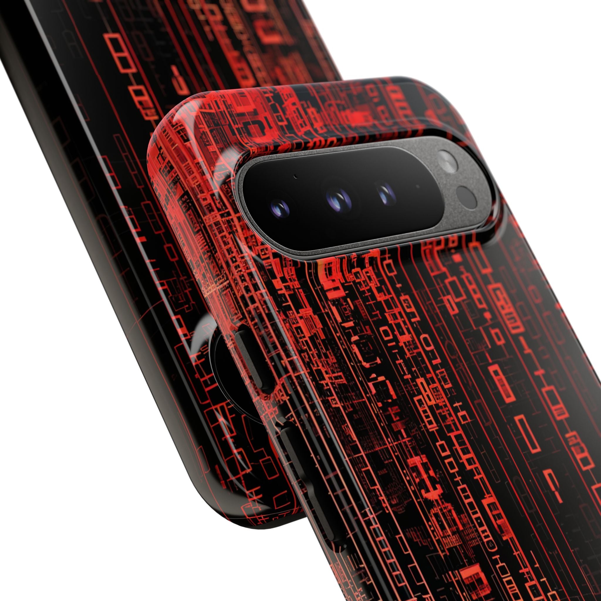 Red Gradient Matrix Contrast Google Pixel 9 - Tough Phone Case