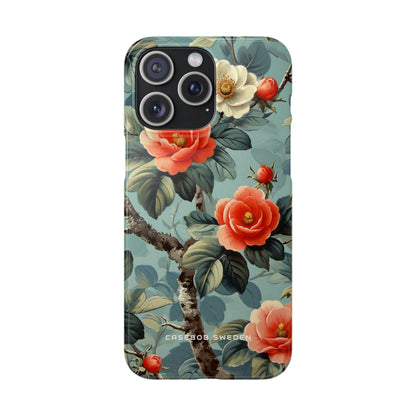 Vintage Floral Romance iPhone 15 - Schlanke Handyhülle