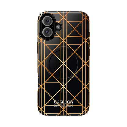 Golden Geometric Elegance iPhone 16 - Tough+