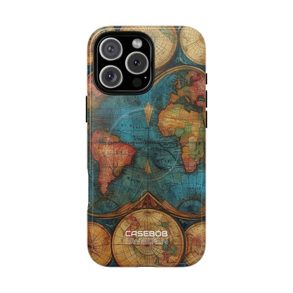 Vintage World Map iPhone 16 - Tough+