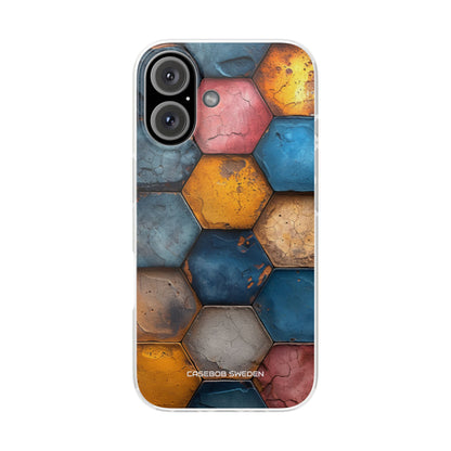 Rustic Geometric Tiles - Flexi iPhone 16 Phone Case