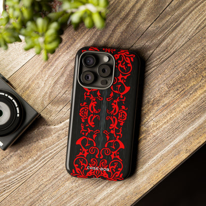 Crimson Spiral iPhone 15 Pro Case - Tough