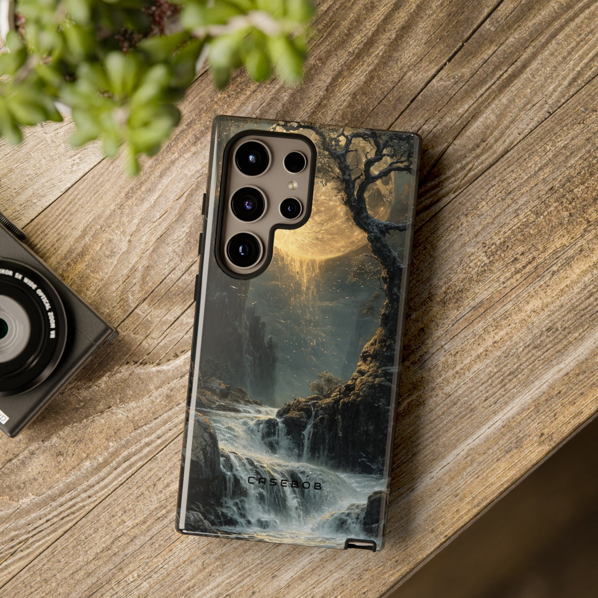 Moonlit Waterfall Silence - Protective Phone Case