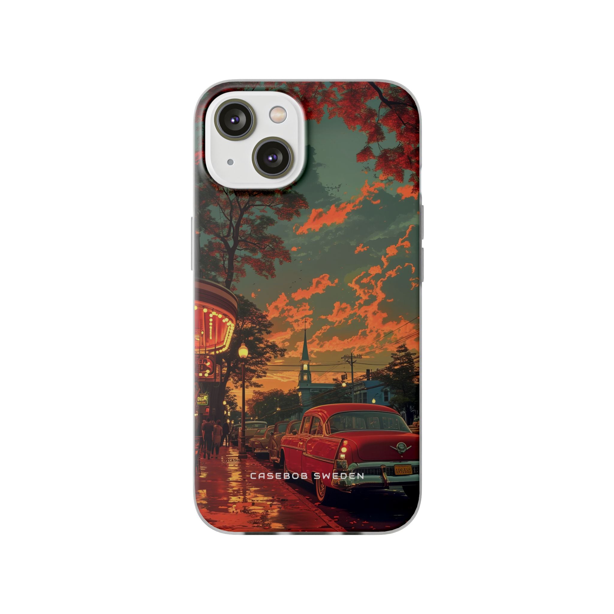 Mid-Century Nostalgia Streetscape iPhone 14 - Flexi Phone Case