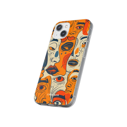 Tangled Faces Sunset iPhone 14 Case - Soft