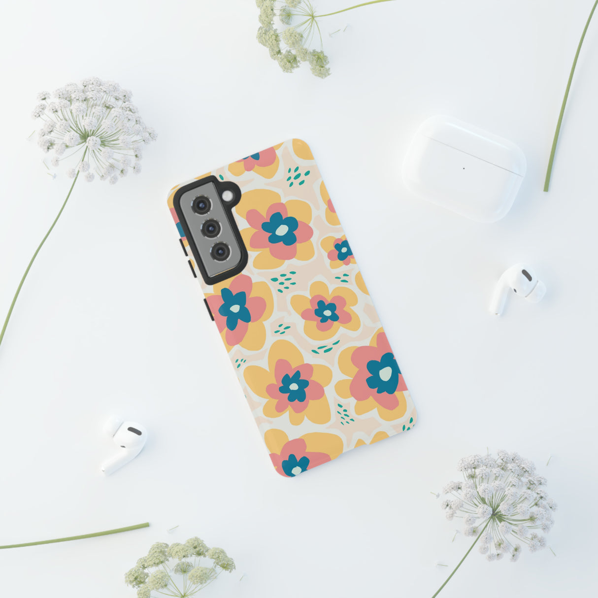 Yellow Happy Flower - Protective Phone Case