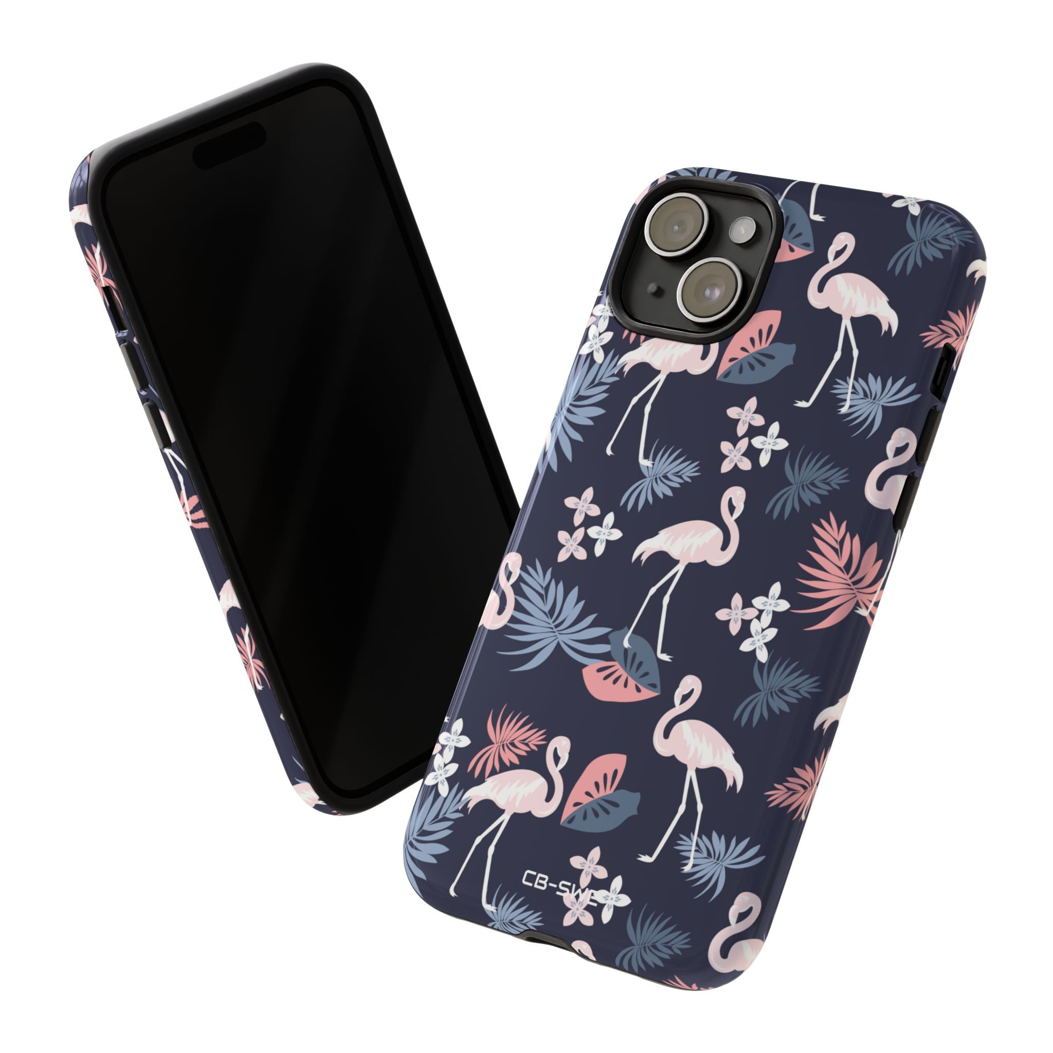 Flamingos Dance Playfully - iPhone Case