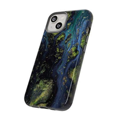 Blue Cosmos Ink Art iPhone Case (Protective) Phone Case