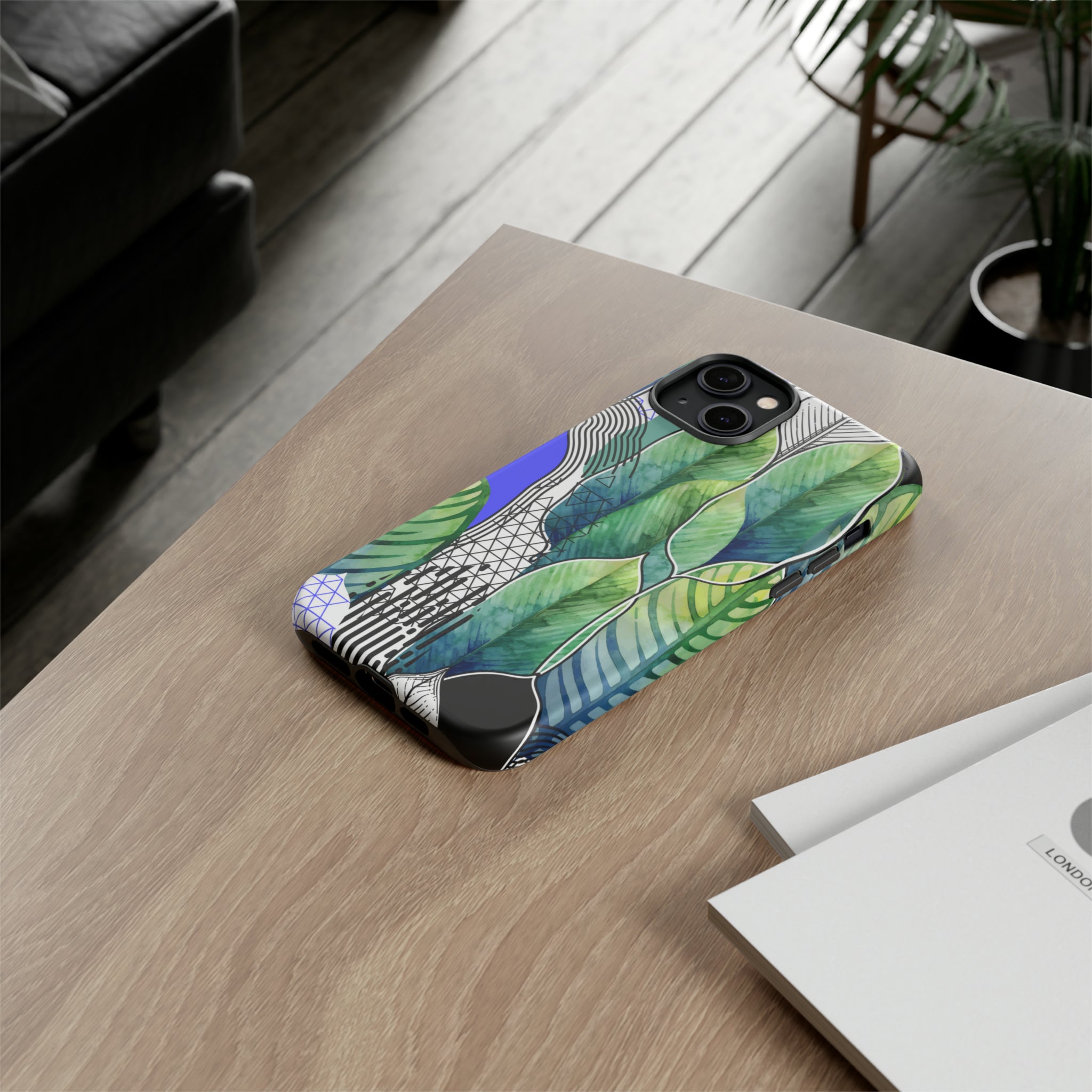 Watercolor Green Leafs - Protective Phone Case