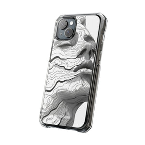 Topographic Serenity - Phone Case for iPhone (Clear Impact - Magnetic)