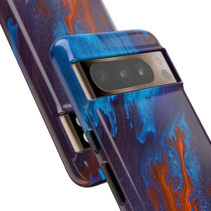 Orange Flame Ink Art - Protective Phone Case