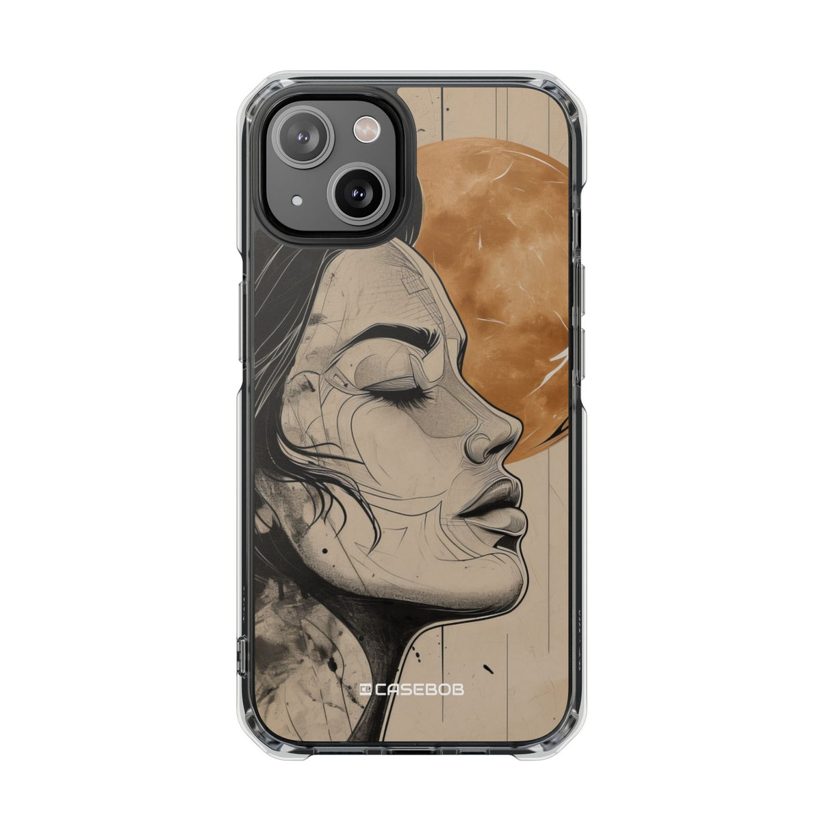 Lunar Introspection - Phone Case for iPhone (Clear Impact - Magnetic)