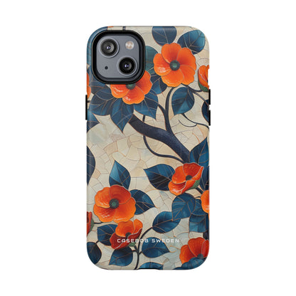 Orange Blossoms Mosaic Harmony iPhone 14 | Tough+ Phone Case