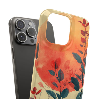 Orange Sun Harmony - Slim iPhone 15 Phone Case