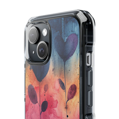 Watercolor Heart Art - Clear Impact iPhone 15 Phone Case