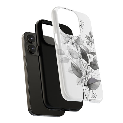 Veined Leaves Gray iPhone 14 Pro Case - Tough+