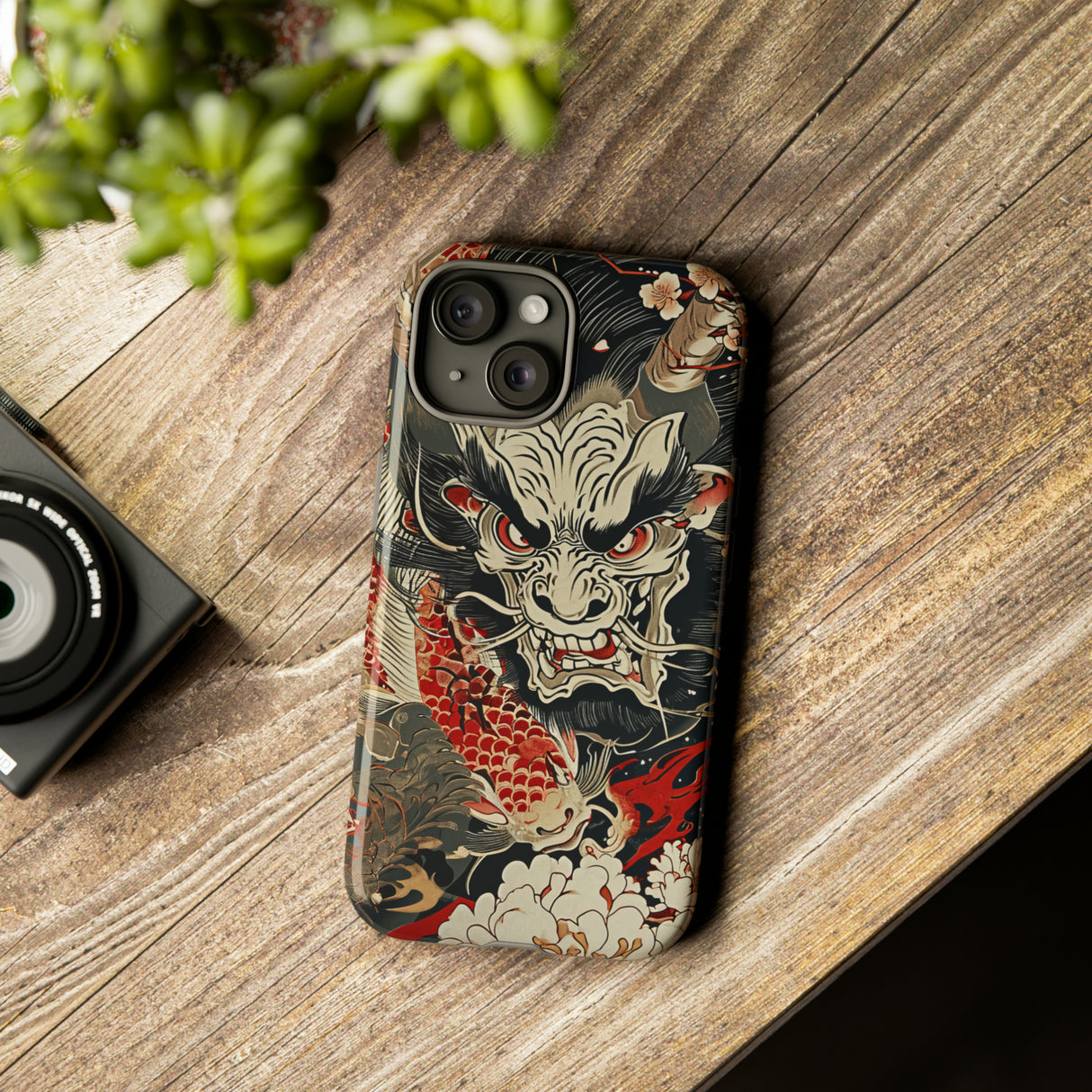 Oni & Sacred Symbols Fusion - Protective Phone Case