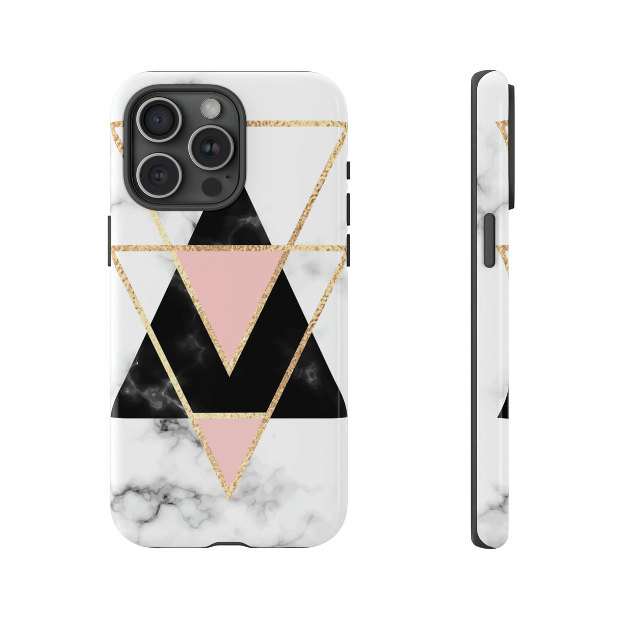 Marble Triangles - Protective Phone Case