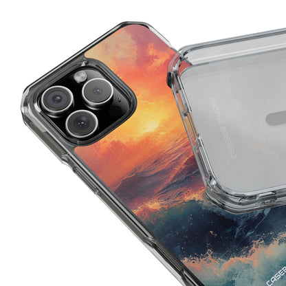 Ocean Sunset Waves - Clear Impact iPhone 16 Phone Case