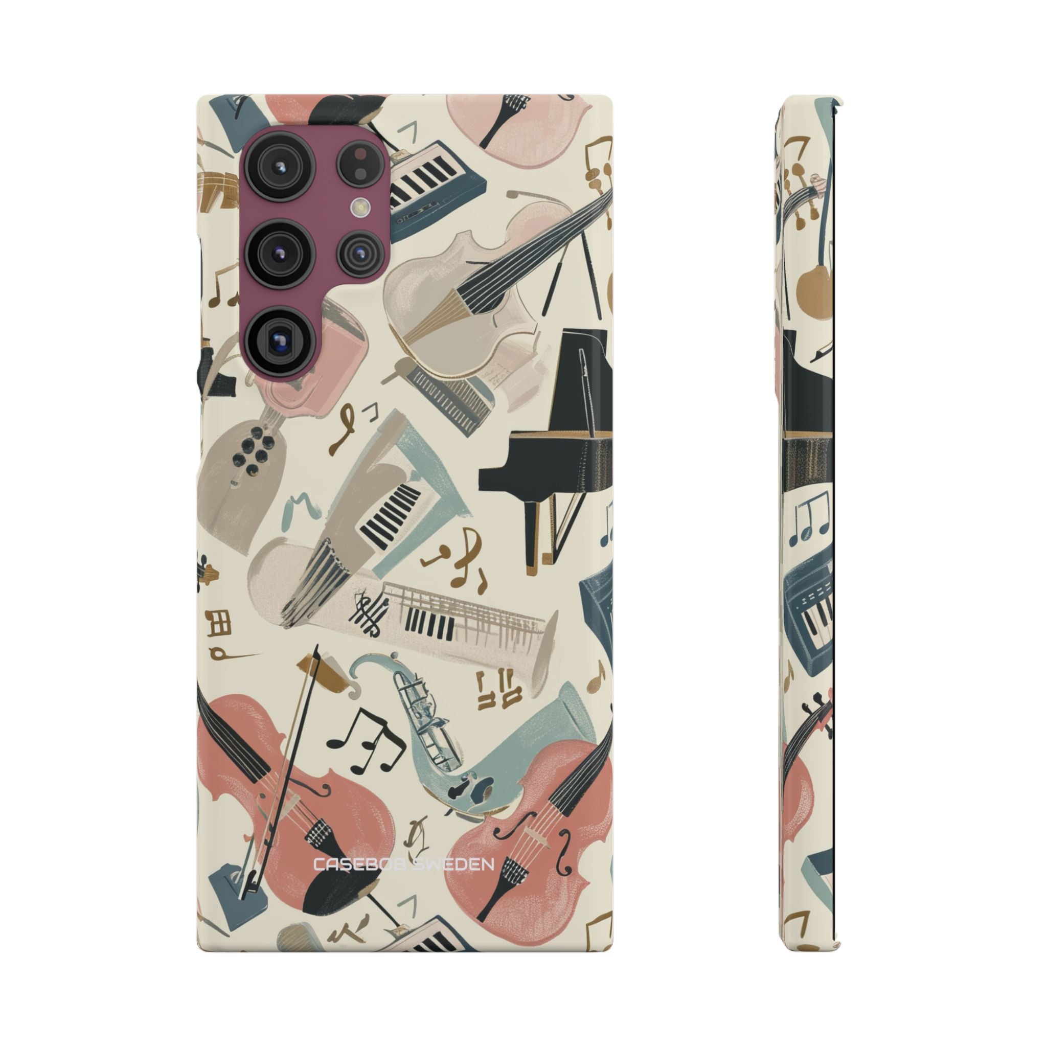 Beige Musical Instruments Pattern - Slim Samsung S22 Phone Case