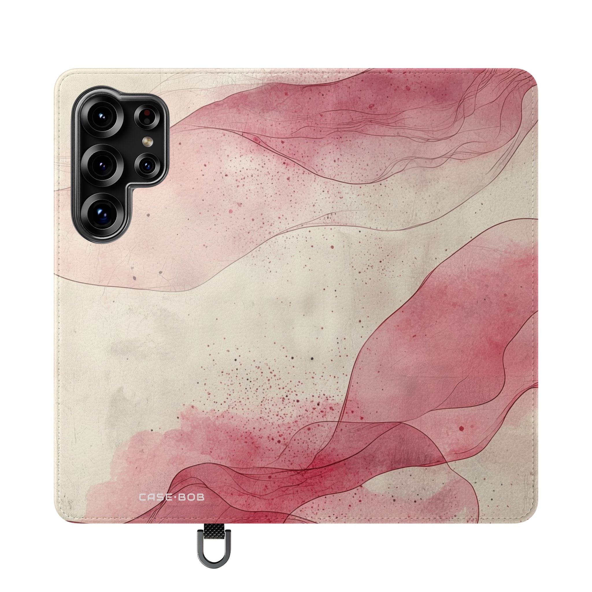 Crimson Ribbon Waves - Samsung S25 Ultra Case - Lompakkokotelo