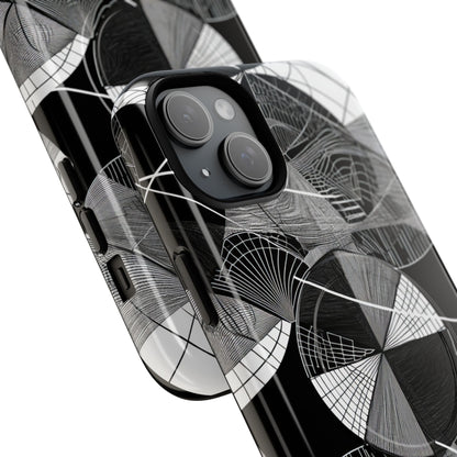 Labirinto a Cerchio Monocromatico iPhone 15 - Tough+