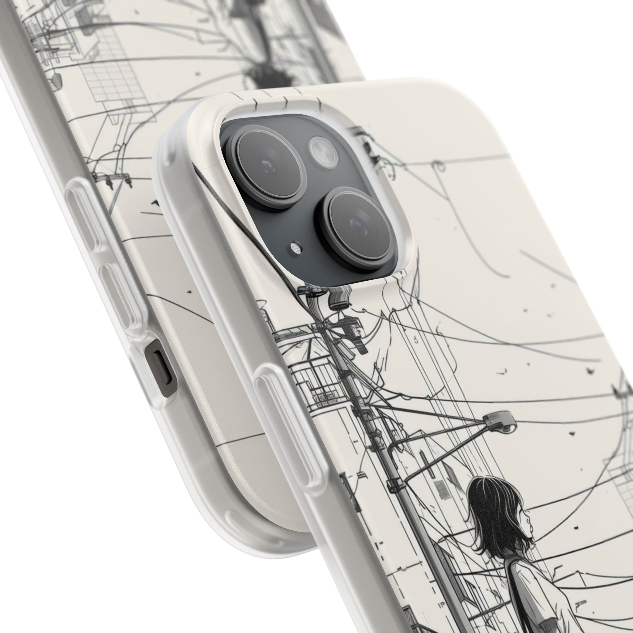 Urban Solitude Sketch | Flexible Phone Case for iPhone