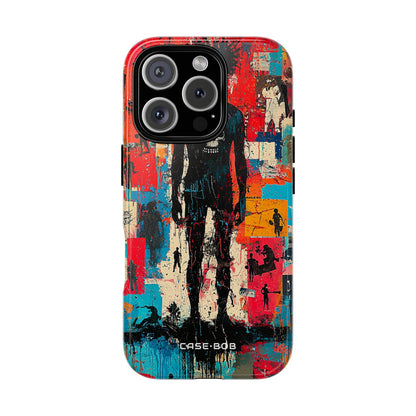 Spiky Skull Silhouette iPhone 16 Pro Case - Tough