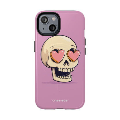 Heart Eyed Skull iPhone 14 Case - Tough+