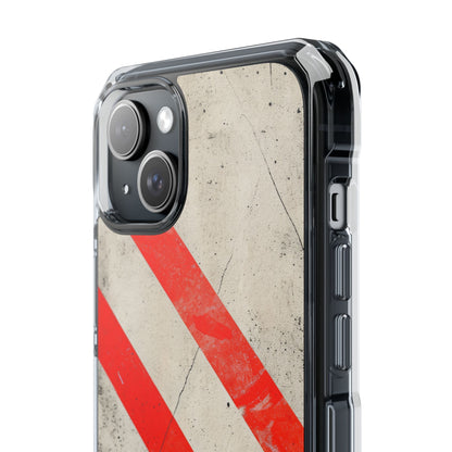 Striker Crimson Stripes iPhone 15 - Clear Impact Phone Case