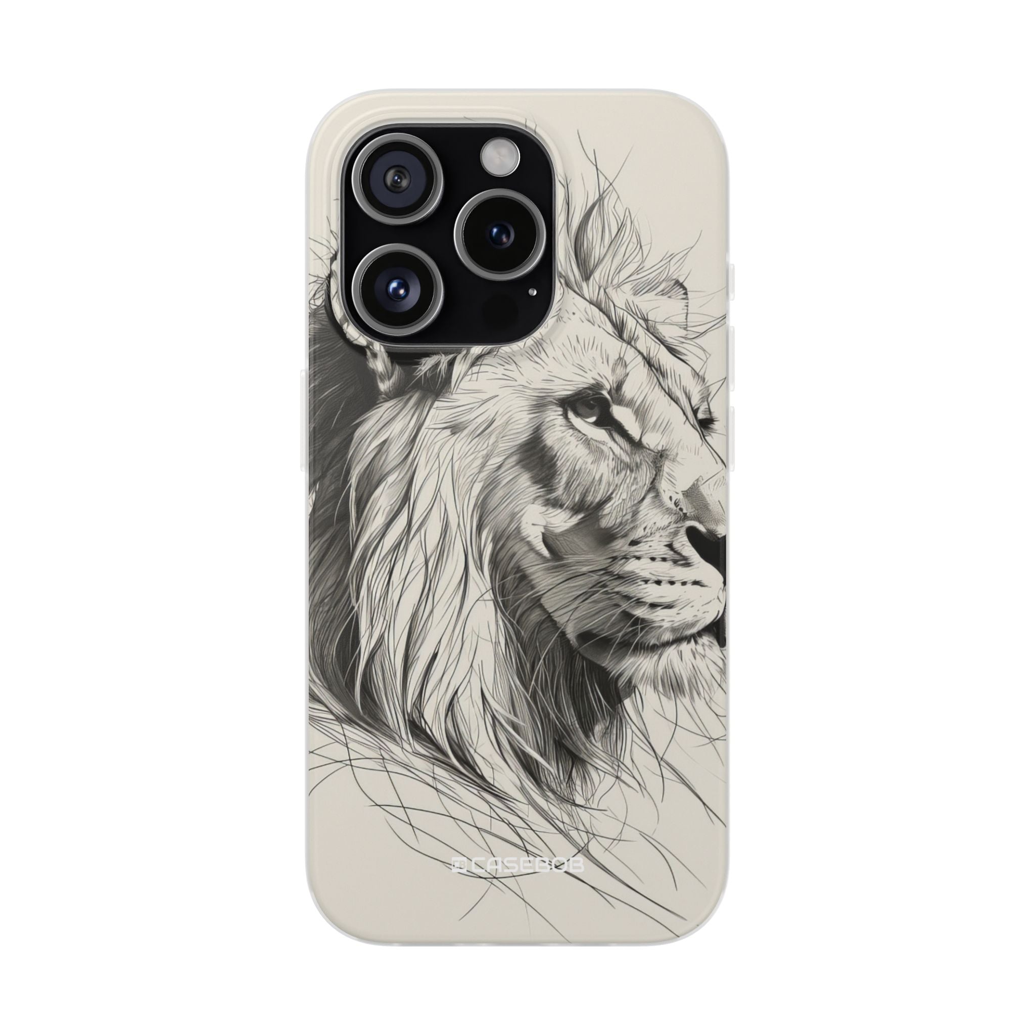 Majestic Linework Lion | Flexible Phone Case for iPhone