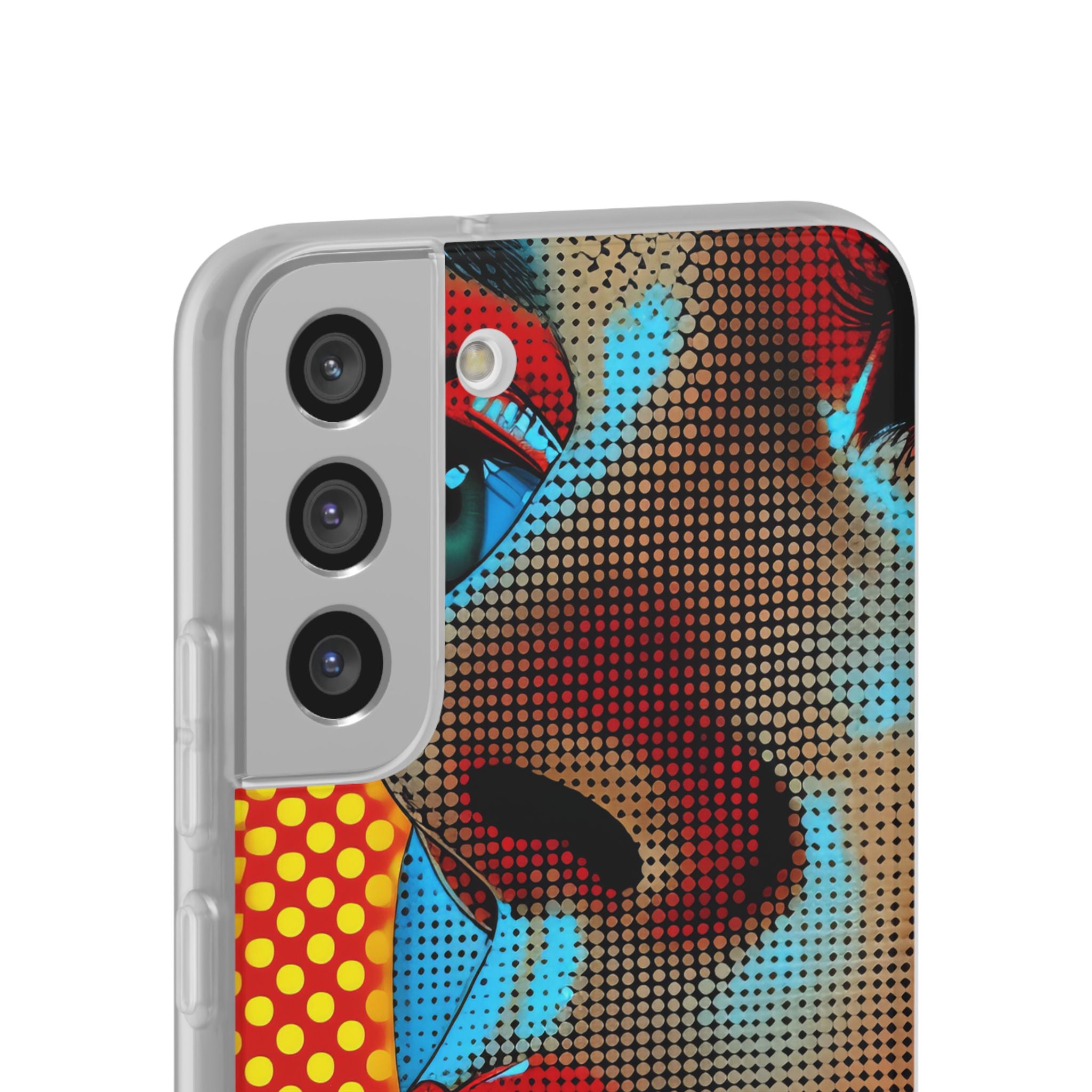 Yellow Red Pop Art Portrait - Flexi Samsung S22 Phone Case